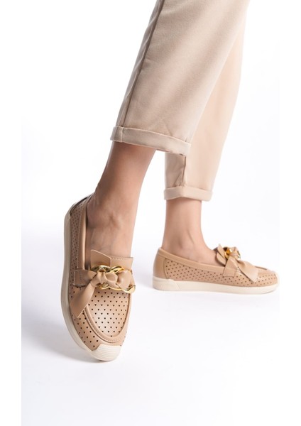 Handy Bağcıksız Ortopedik Rahat Taban Kalp Desenli Kadın Babet Ayakkabı Kt Ten indirimleri