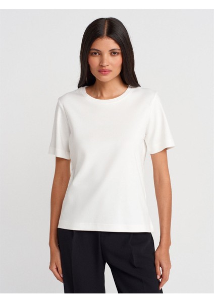 31763 Dilvin Bisiklet Yaka T-Shirt