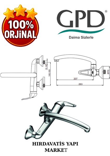 Adrio MAU120 Üstten Aplike Eviye Bataryası modelleri