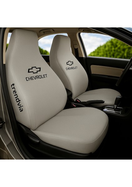 Açık Gri Penye Chevrolet Oto Koltuk Kılıfı – Ön ve Arka Koltuklara Uygun Servis Tipi Takım