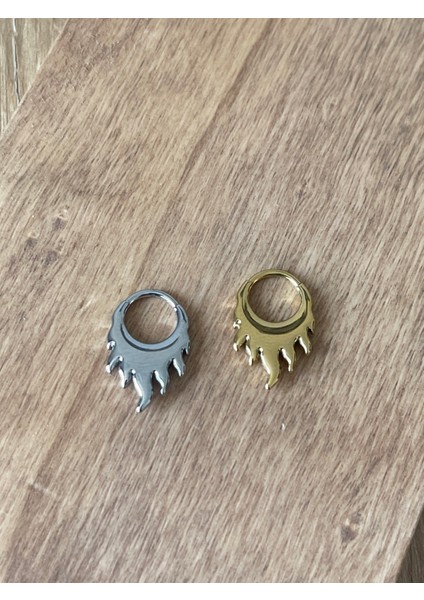 316 L Cerrahi Çelik Alev Modeli Kilitli Halka Piercing 8mm x 1,2 mm fiyatları