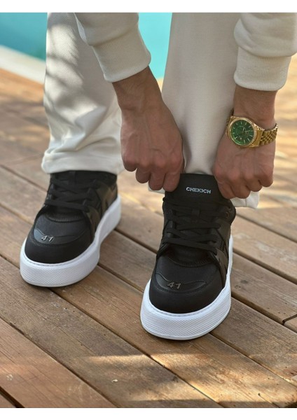 J2407 Star-X Ortopedik Taban Günlük Cilt Erkek Sneaker Spor Ayakkabı Cbt Siyah modelleri