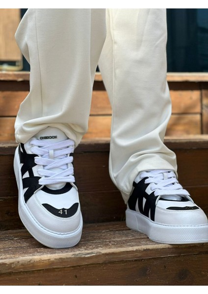 J2407 Star-X Ortopedik Taban Günlük Cilt Erkek Sneaker Spor Ayakkabı Cbt Beyaz/siyah modelleri