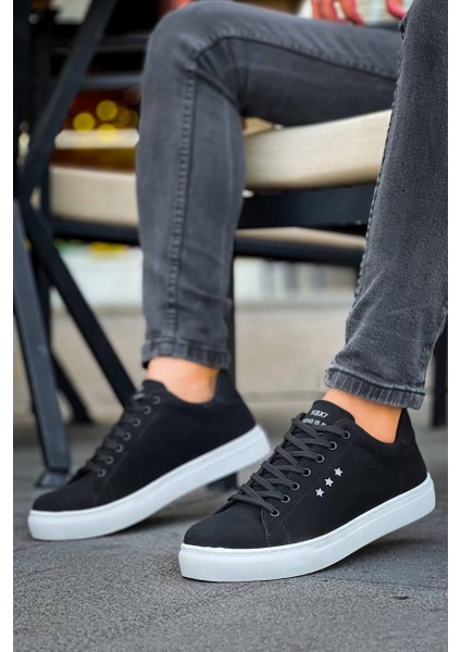 J-X7 Bağcıklı Ortopedik Taban Günlük Süet Erkek Spor Sneaker Ayakkabı Bt Siyah fiyatları