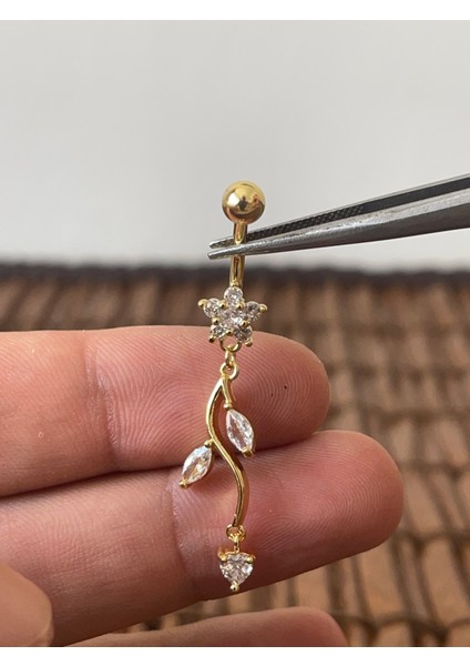 316 L Cerrahi Çelik Çiçek Sallantılı Markiz Göbek Piercingi fiyatları