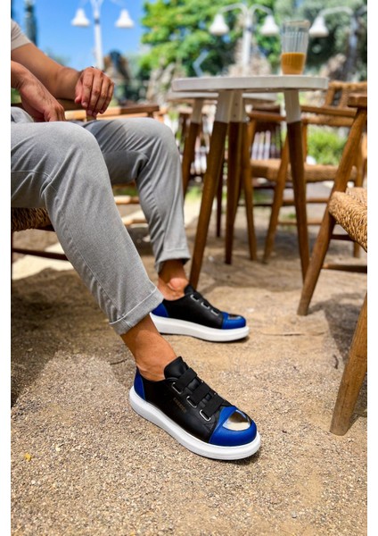 J251 Mirror Ortopedik Taban Günlük Cilt Erkek Sneaker Spor Ayakkabı Cbt Siyah/mavi fiyatları