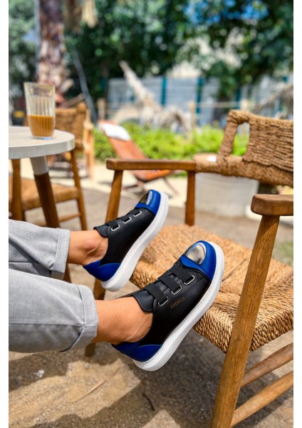 J251 Mirror Ortopedik Taban Günlük Cilt Erkek Sneaker Spor Ayakkabı Cbt Siyah/mavi modelleri