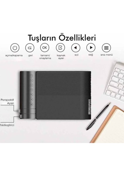 YG420 1920X1080P Full Hd 2500 Lümen Wi-Fi Projektör Beyaz indirimleri