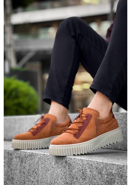 J-X502 Bağcıklı Ortopedik Taban Günlük Süet Erkek Spor Sneaker Ayakkabı Bt Taba fiyatları