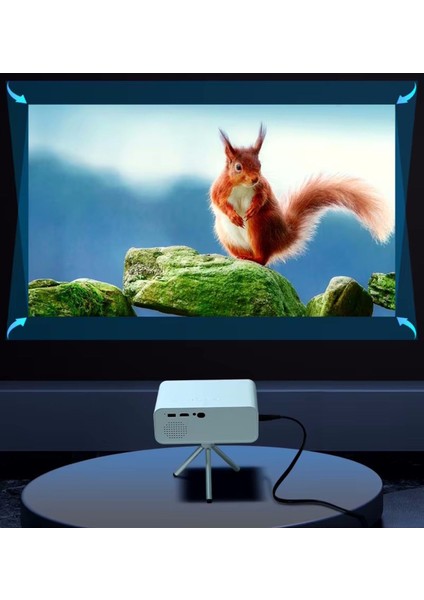 Taşınabilir 1080P Projeksiyon Cihazı, Bluetooth, Wi-Fi, Android 11, Tripod, Beyaz fırsatları