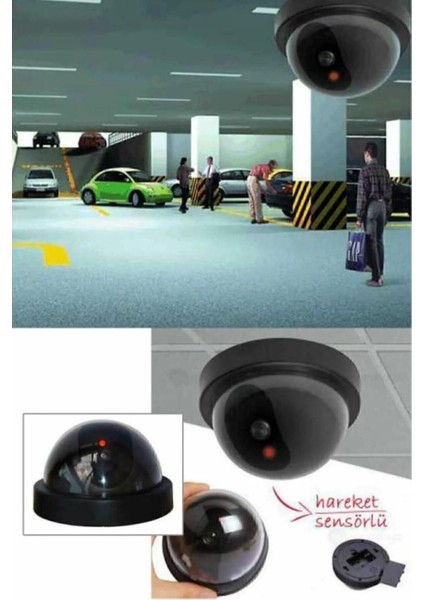 Kablosuz Fake Dome Hırsız Caydırıcı Işıklı Ledli Yalancı Kamera Güvenlik Kamerası M-157