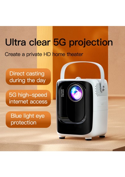 Taşınabilir 5g Mini Projektör 1080P Wifi LED Video Sinema Beyaz modelleri