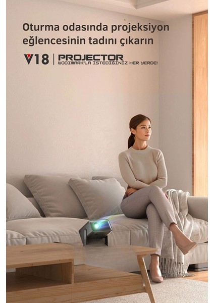 Taşınabilir 4K 1080P Full Hd Akıllı Projektör, Kablosuz, Ev ve Ofis Kullanımı fiyatları