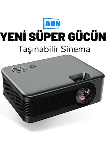 Full Hd Wifi Mini Projeksiyon Cihazı, Telefon Yansıtma, Siyah