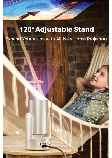 Taşınabilir Android Projektör, Bluetooth, Wi-Fi, 5g, Fullhd, 6800 Lümen, Pil Güçlü fırsatları