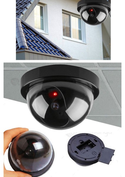 Sahte Dome Kamera Sahte Güvenlik Kamerası Caydırıcı LED Işıklı M-157