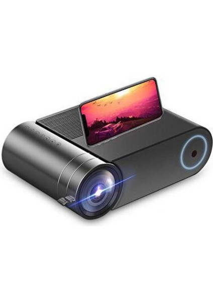 Yüksek Parlaklık 4K Kablosuz LED Projektör, 1920X1080, Siyah