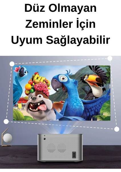 Gri Taşınabilir Projektör 1080P Full Hd 4K Destekli Android Bluetooth Wireless fırsatları