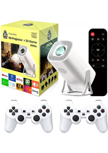 Yüksek Çözünürlüklü Taşınabilir Projektör, Bluetooth, Wifi, Netflix, Youtube Destekli modelleri