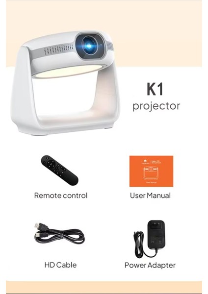 Taşınabilir 4K Projektör, Bluetooth, Android, Hoparlör, Işıklı, Şarjlı, Portatif, Eğlence modelleri