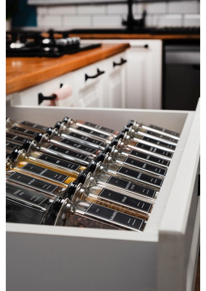 36'lı Şeffaf Lego Standlı Cam Baharatlık Seti Kapaklı Etiketli Baharatlık Takım MH03SYH36 modelleri