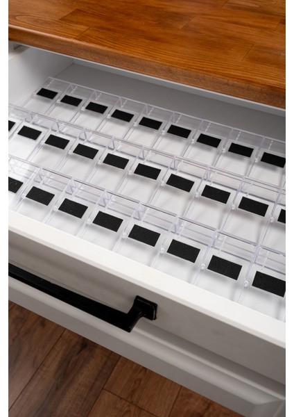 36'lı Şeffaf Lego Standlı Cam Baharatlık Seti Kapaklı Etiketli Baharatlık Takım MH03SYH36