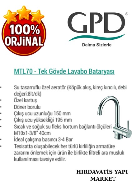Espina MTL70 Tek Gövde Lavabo Bataryası fırsatları