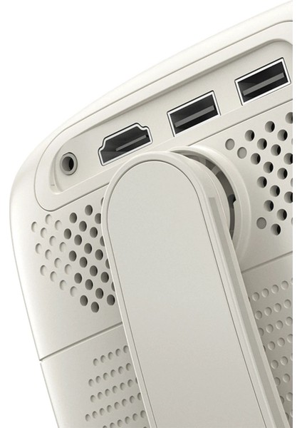 Taşınabilir 4K Bluetooth 5.1 Android Sinema Projeksiyon Hoparlörlü Beyaz