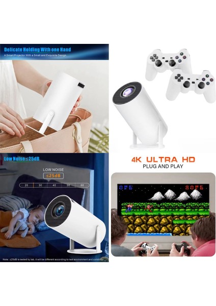 Yüksek Çözünürlüklü Kablosuz Projektör ve Oyun Birlikte Kullanım Özelliği fiyatları