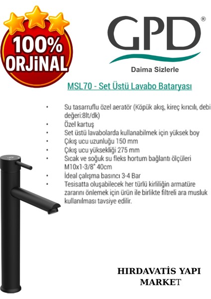 Espina MSL70-S Set Üstü Lavabo Bataryası fırsatları