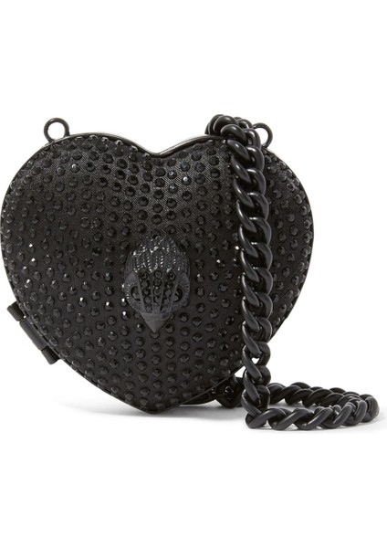 Micro Heart Clutch Bag, Kalp Şekilli Mini Zincirli Çanta Tek Boy Kadın Tasarımı
