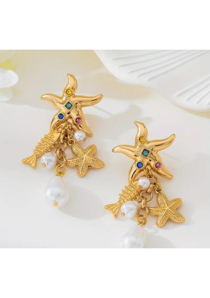 Deniz Yıldızı Charm Küpe
