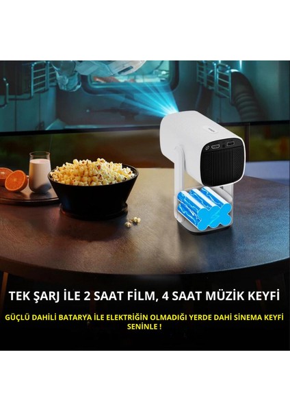 Taşınabilir Kablosuz Android Projeksiyon 4K Full Hd Rgb Işıklı Sinema Projektör fiyatları