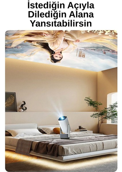 Şarjlı 4K Android Projektör, 5g, Wi-Fi, Full Hd, Siyah indirimleri