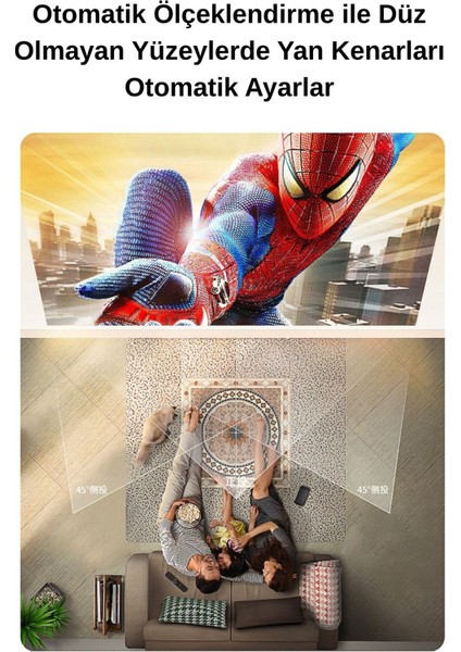 Şarjlı 4K Android Projektör, 5g, Wi-Fi, Full Hd, Siyah