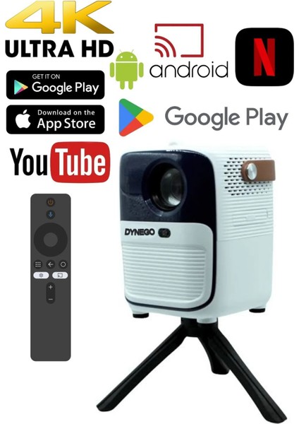 4K Ultra Hd Taşınabilir Android Projektör, Ev ve Ofis Kullanımı, Yüksek Görüntü Kalitesi