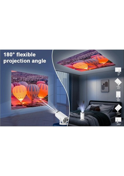 Yüksek Çözünürlüklü, Taşınabilir 4K Projektör, 150 Ansı, Çift Wifi ve Bluetooth Özellikli indirimleri