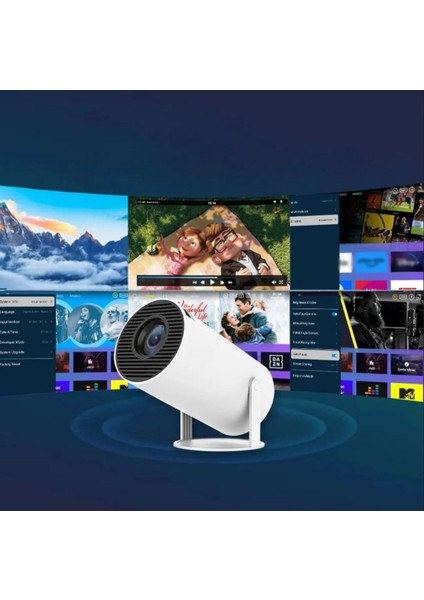 Yüksek Çözünürlüklü, Taşınabilir 4K Projektör, 150 Ansı, Çift Wifi ve Bluetooth Özellikli