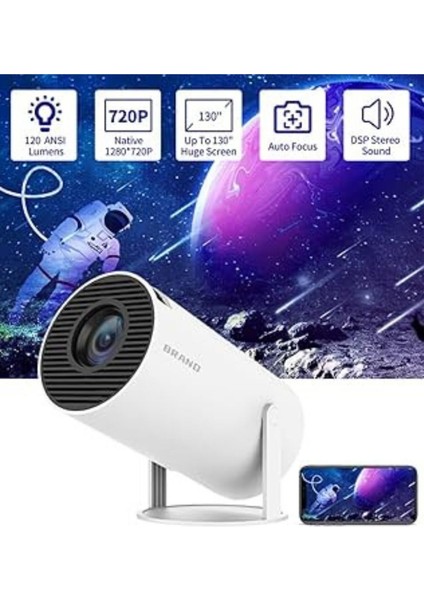 Hafif ve Güçlü Ev Sineması Projektörü, Şık Tasarım, Yüksek Performans, Beyaz Renk indirimleri