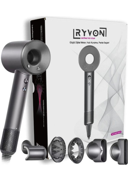 Yüksek Performanslı 5 Başlıklı Güçlü Saç Kurutma Makinesi, Gri Renk