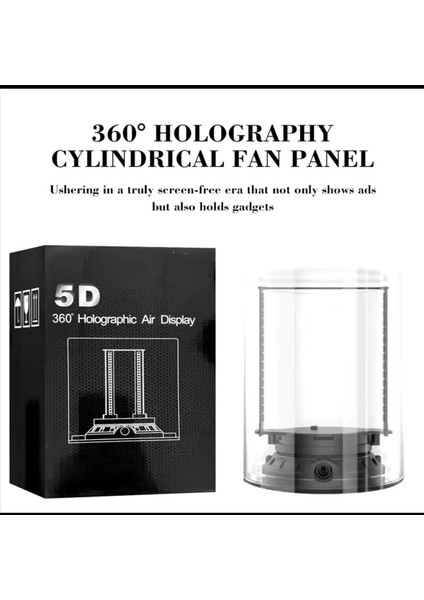 Döner 3D Hologram Projeksiyon Fanı, Kablosuz Kontrol, LED Işık, Geniş Görüş Açısı