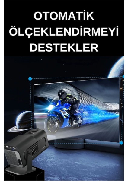 Kablosuz 720P Projeksiyon Cihazı Bluetooth Destekli Siyah fırsatları