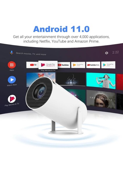 Taşınabilir Android Projektör, Wifi Bağlantılı, Ultra Hd, Beyaz Renk indirimleri