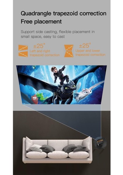 Full Hd Android 5g Wi-Fi Bluetooth Projeksiyon Cihazı, Taşınabilir ve Yüksek Kalite