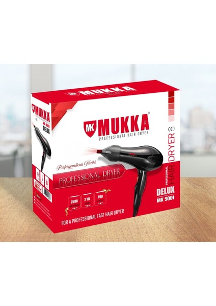 Güçlü 2500 W Profesyonel Saç Kurutma ve Fön Makinesi, Siyah