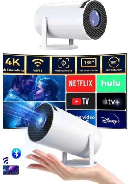 Taşınabilir Ayaklı Projeksiyon, Android Uyumlu, HDMI Girişli, Renkli Görüntü Sağlar