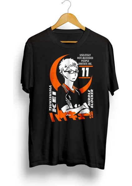 Tsukishima Kei - Haikyuu!! Middle Blocker Anime Baskılı Tişört