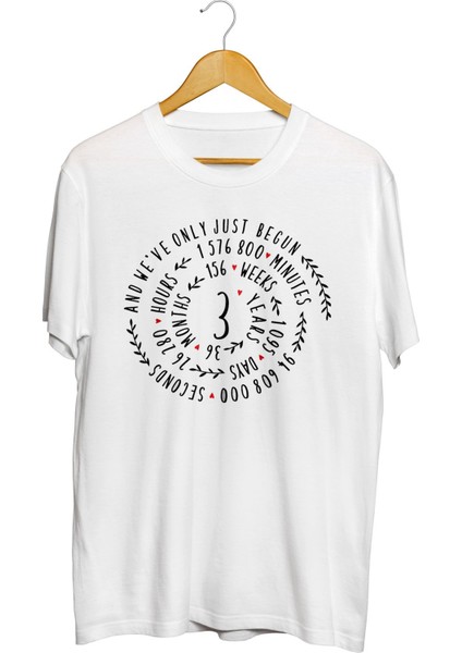 "3 Yıllık Evli" Sevgililer Günü Baskılı Tişört