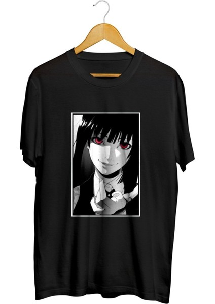 Kakegurui Siyah Baskılı Unisex Tişört