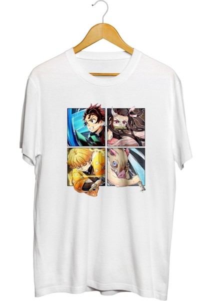 Demon Slayer Kimetsu Yok Yaiba Kamado Tanjirou Sabito Makomo Anime Baskılı Unisex Tişört